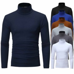 Hot Long Sleeve Thermal High Collar Turtle Neck Skivvy Men’s Sweater Stretch