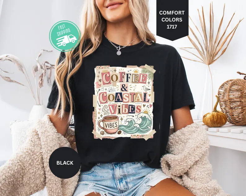 Coastal Coffee Comfort Tee gallery