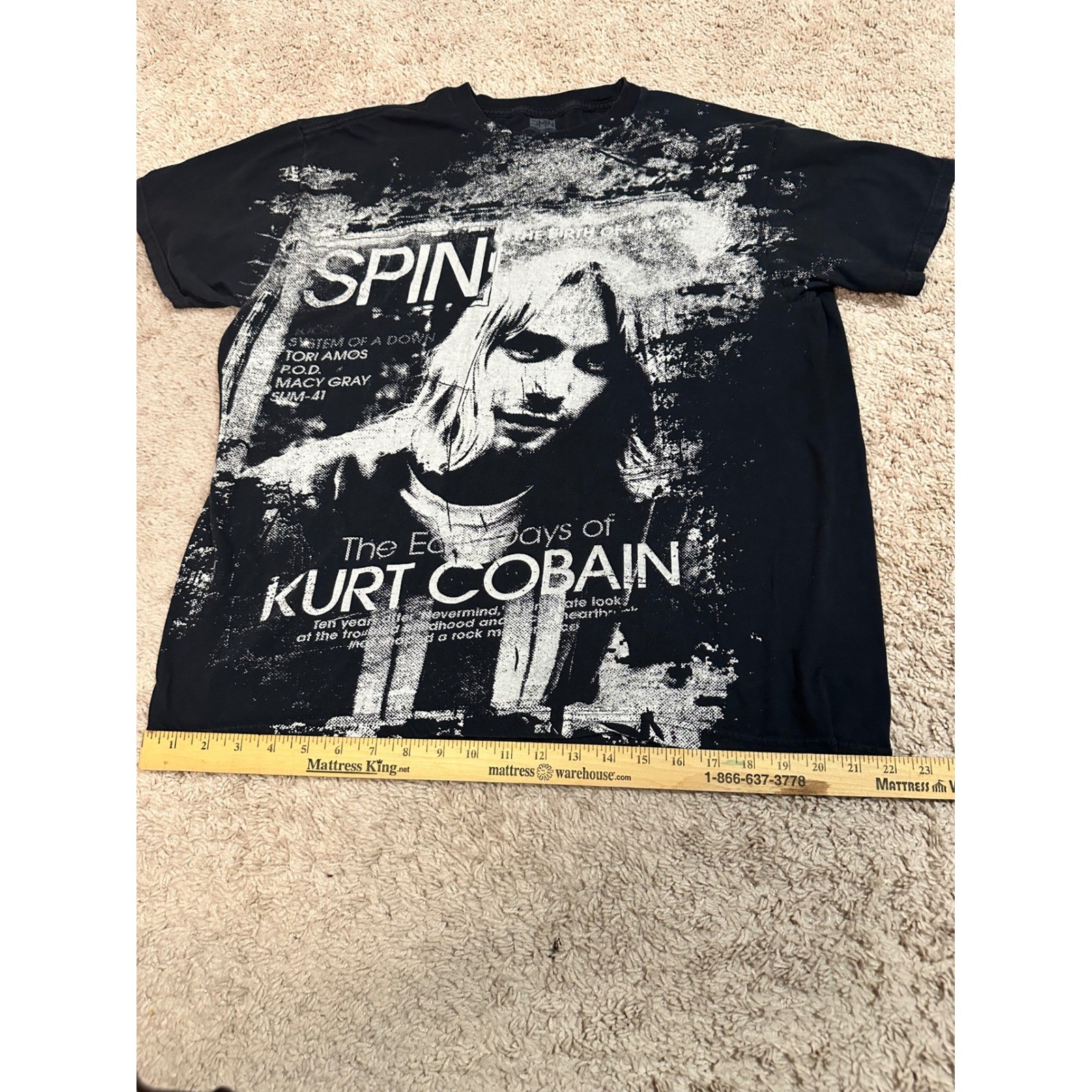 Spin Magazine Nirvana Kurt Cobain The Early Days Graphic TShirt Black XL Grunge gallery