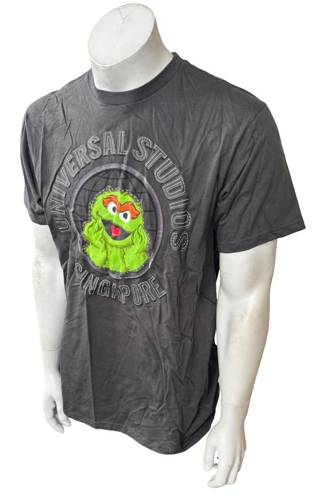 Universal Studios Men's Sesame Street Oscar The Grouch Gray Shirt Size Large gallery