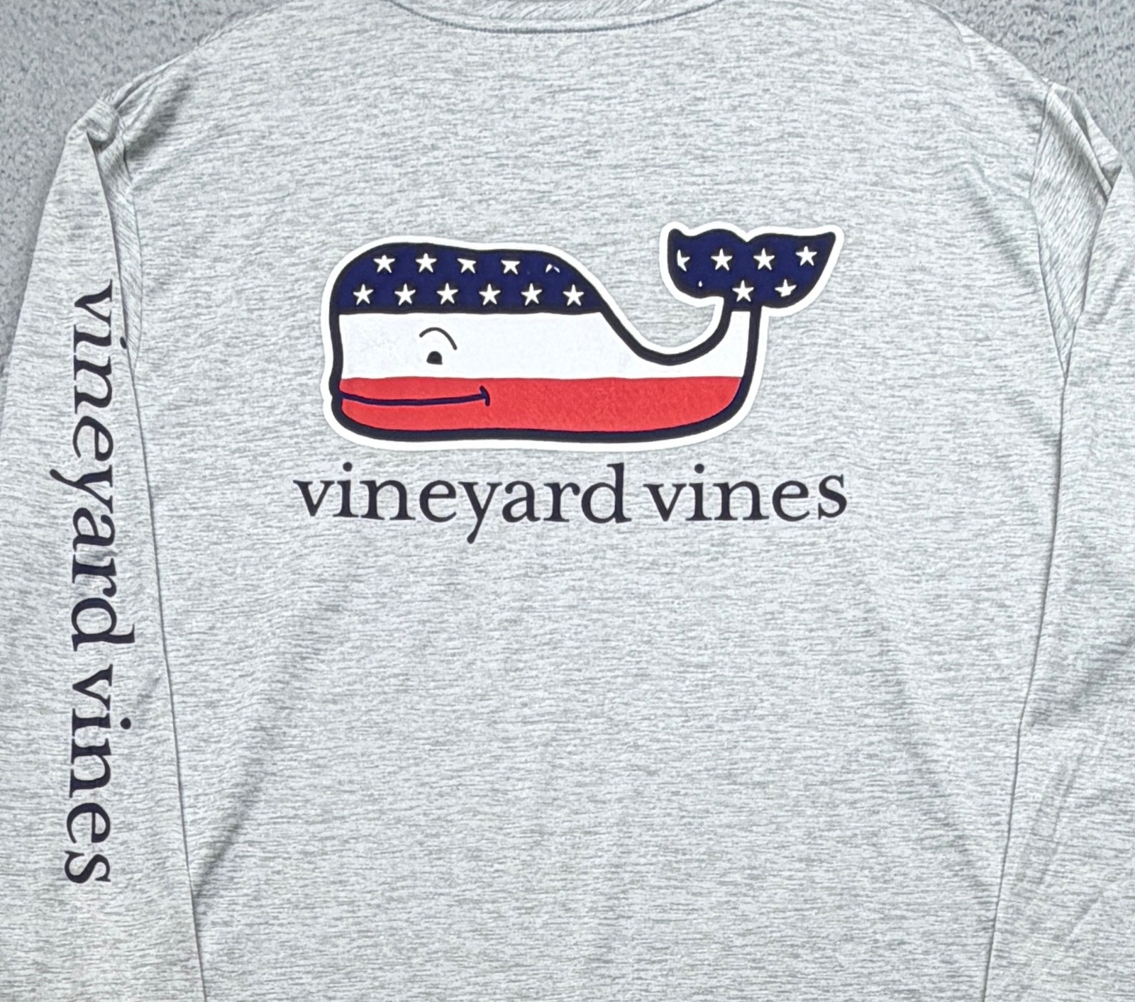 VINEYARD VINES T Shirt Mens 3XL Gray Performance American Flag Long Sleeve NWT gallery