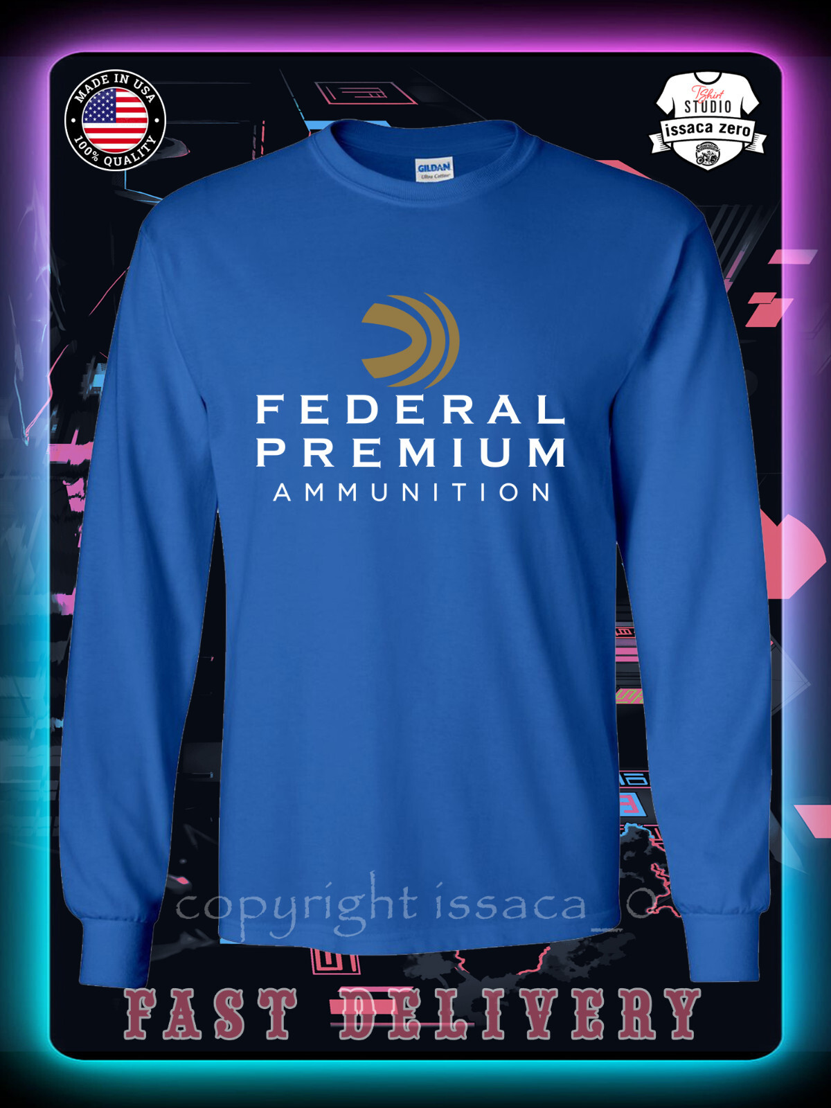 New Federal Premium Ammunition Logo Men's Long Sleeve American issaca T-Shirt gallery