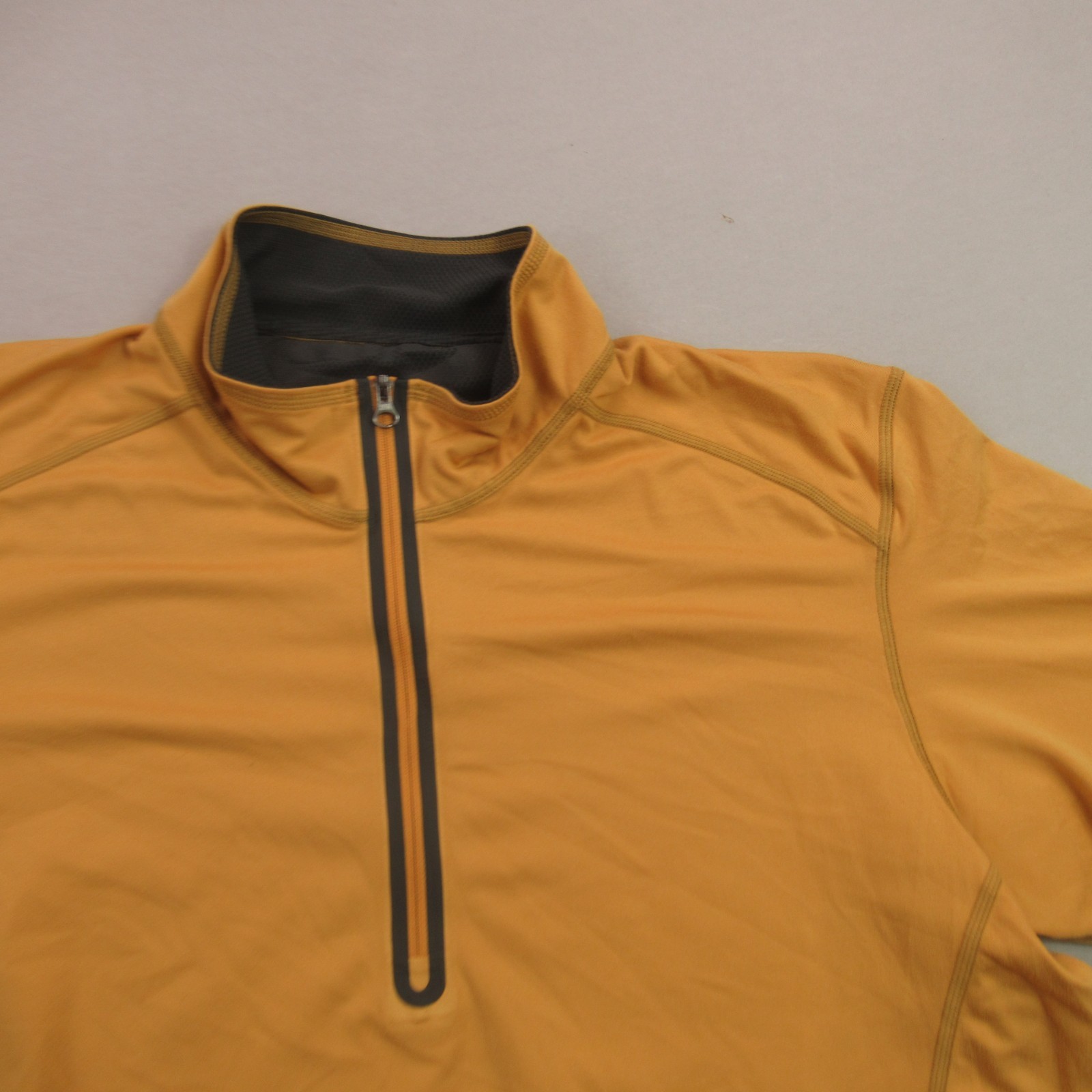 REI Shirt Mens Large Short Sleeve Crew Neck 1/4 Zip Lightweight Casual Yellow gallery