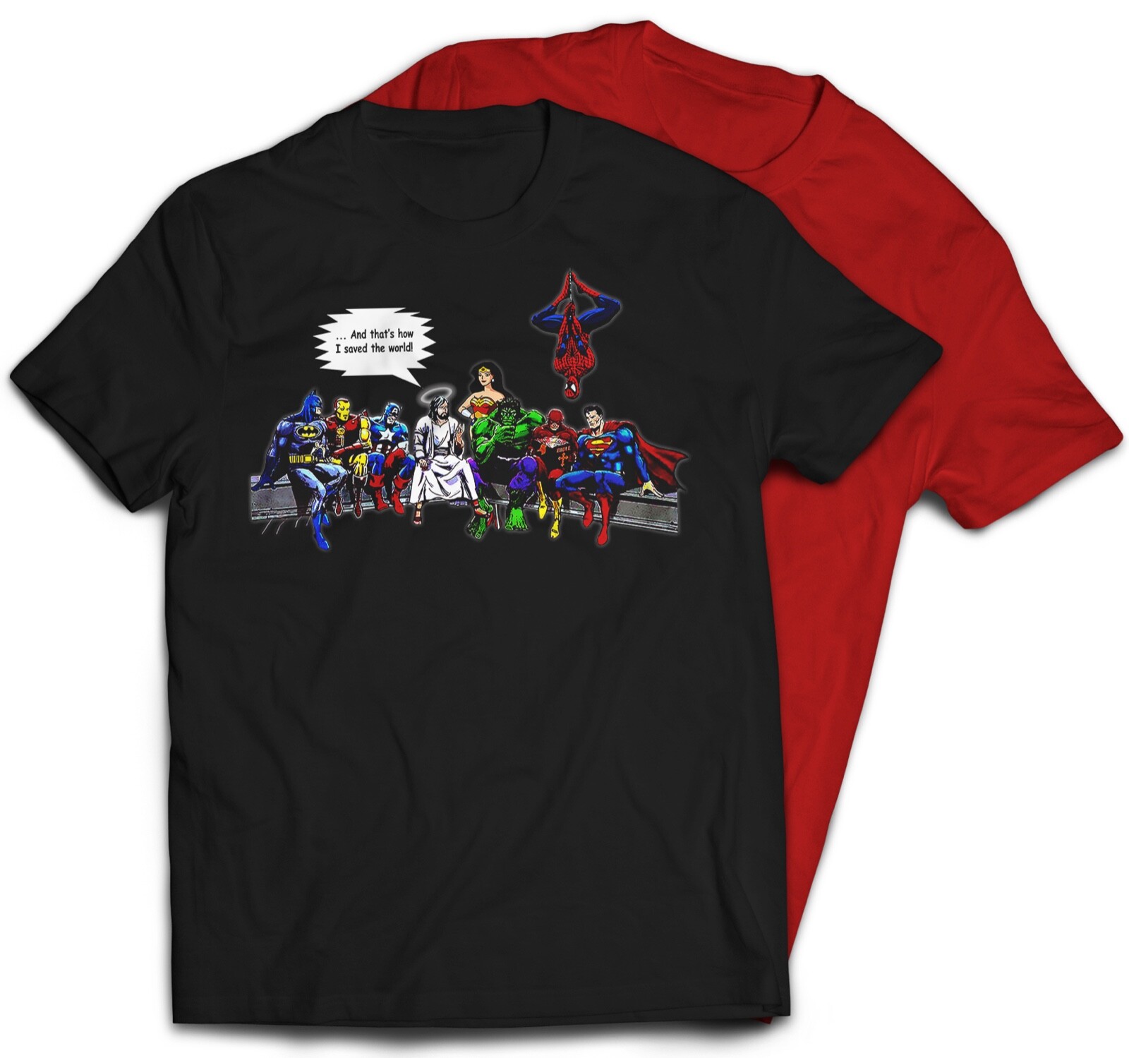 And That’s How I Saved The World Jesus & Superheroes T-Shirt