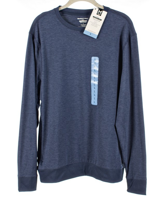 NWT Member’s Mark Long Sleeve Navy Favorite Soft Pullover Shirt Size L