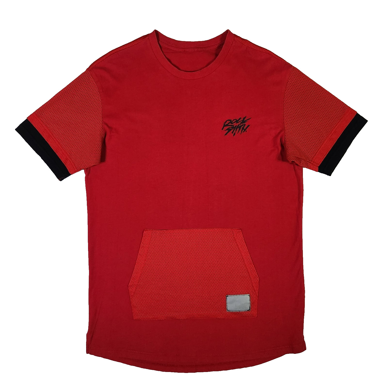 Vintage Rocksmith T-shirt Large Red Streetwear Mesh Kangaroo Pocket Made In USA gallery