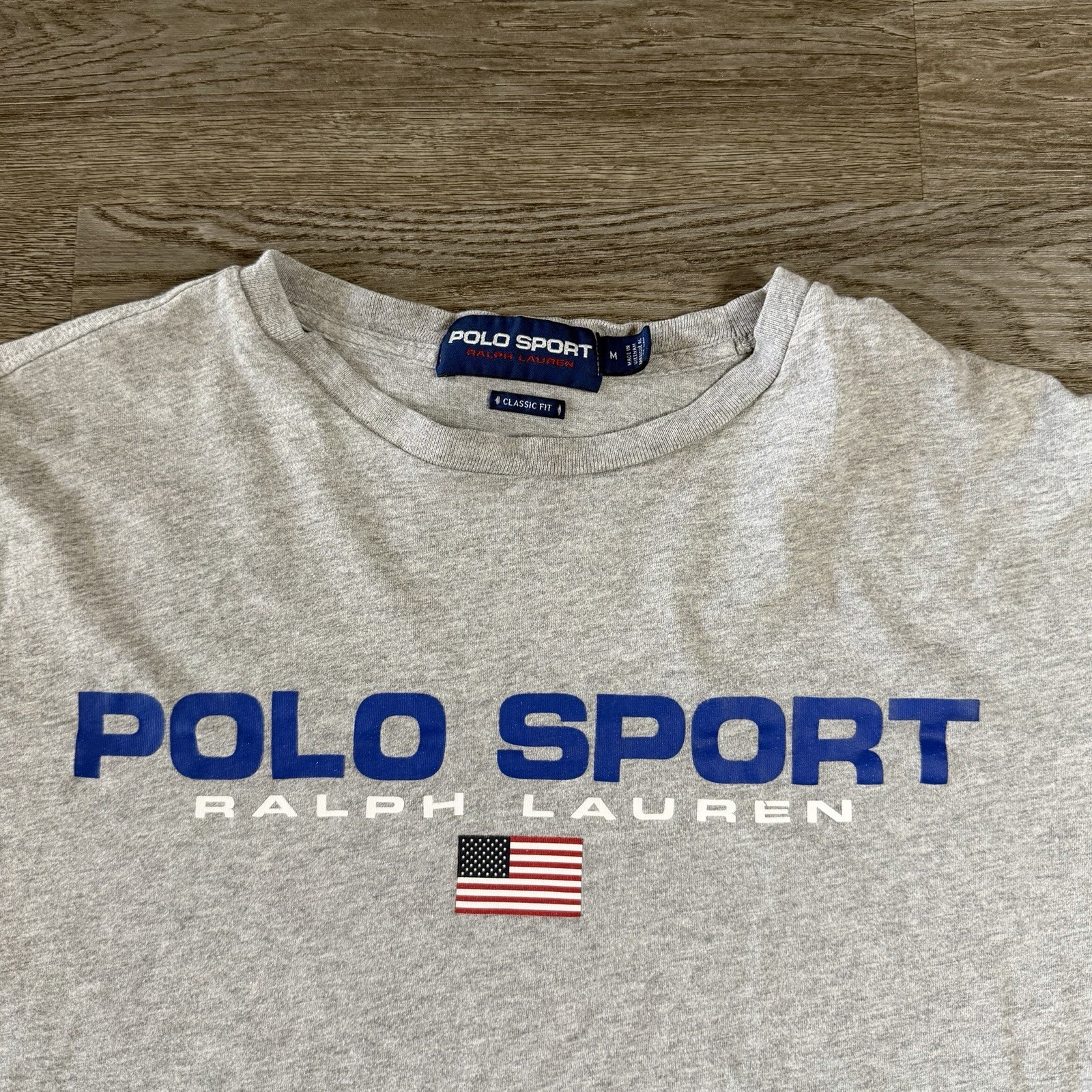 Vintage Y2K Ralph Lauren Polo Sport T Shirt Mens Medium Preppy Cropped Gray gallery
