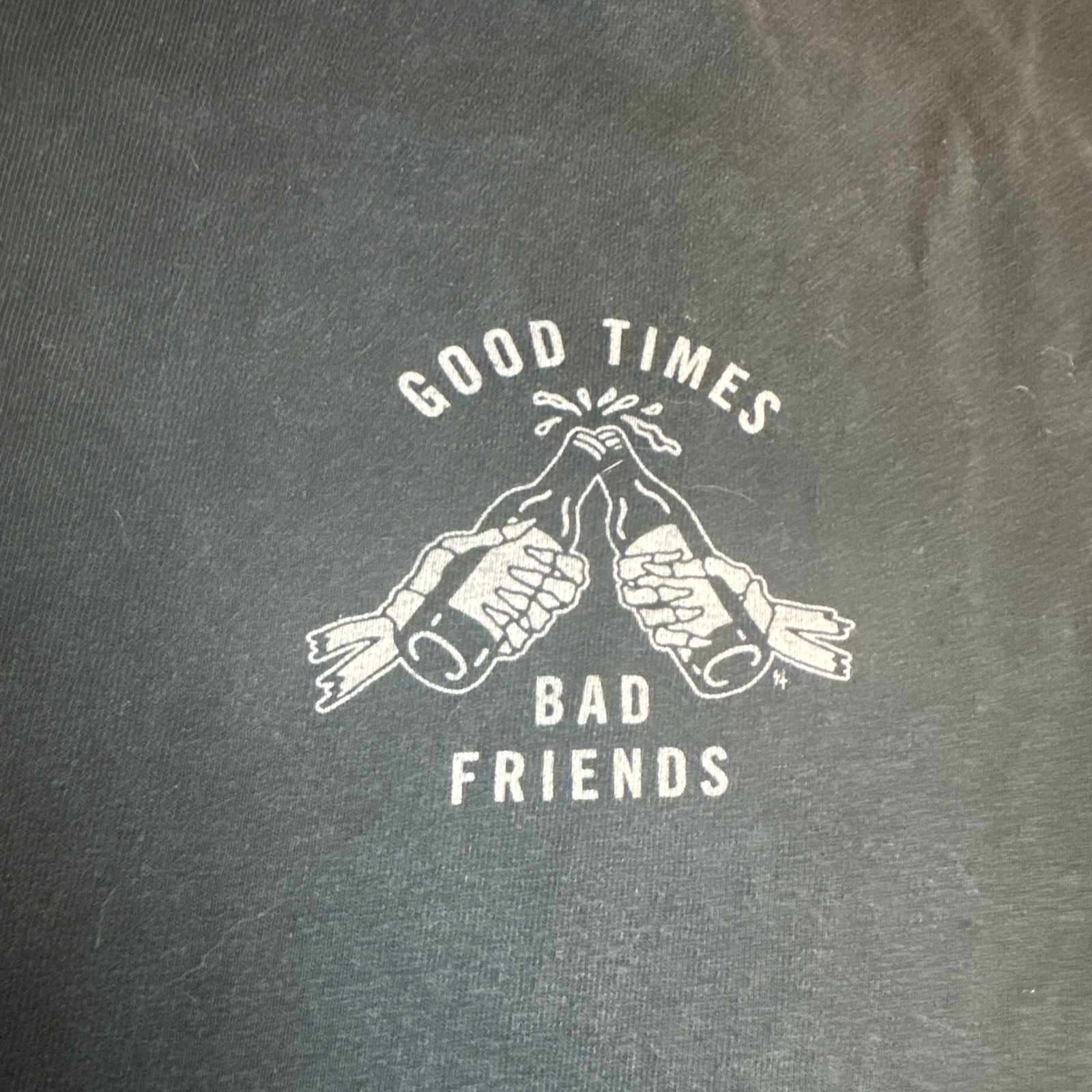 Good Times Bad Friends Mens Large Black Crew T Shirt Lurking Class Sketchy Tank gallery