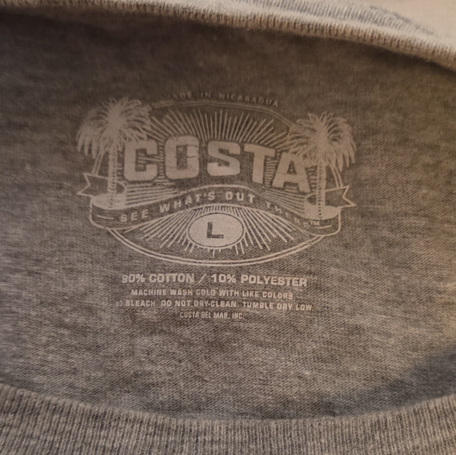 Costa Del Mar Men’s Gray Graphic Logo Crew Neck Short Sleeve T-Shirt Size L gallery