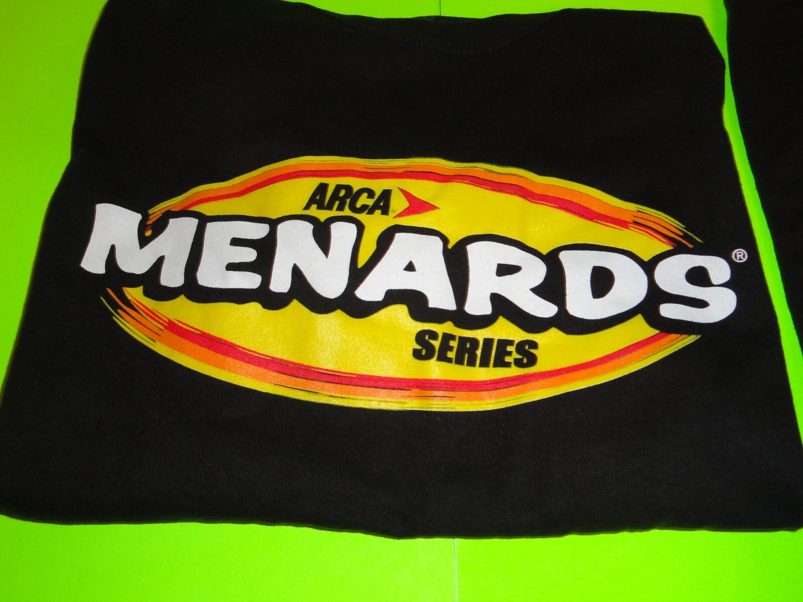 (Lot of 2) Sz. L / Large BLACK Menards ARCA Racing Series 2019 Schedule T-Shirt gallery