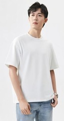 Heavyweight 240G Oversized Blank White T-Shirt Boxy Drop Shoulder Streetwear Tee