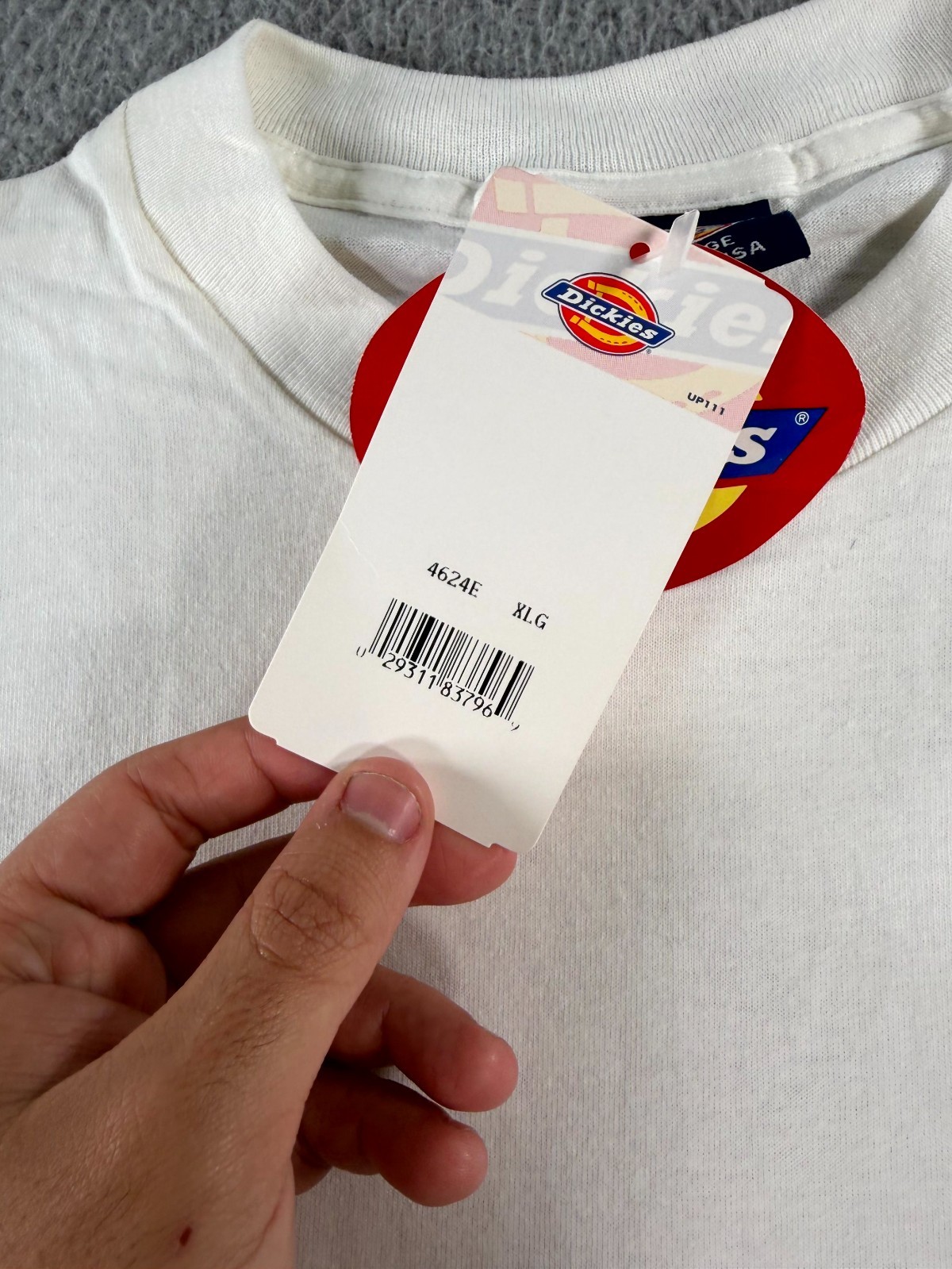 Vintage Dickies Shirt Men's XL White Cotton Utility Pocket Tee USA Deadstock NWT gallery