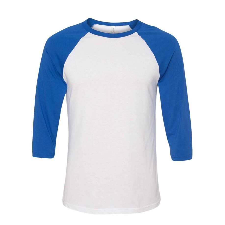 New 3/4 Sleeve Raglan Baseball Mens Plain Tee Jersey Team Sports T-Shirt M-XL gallery