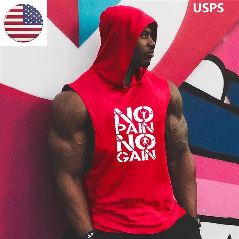 Gym singlets fitness- Men's Tank Top for Workout - Stringer No Pain No Gain , gallery