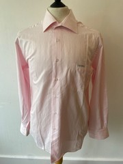 Dolce & Gabbana Vintage Pink Herringbone Chevron Dress Shirt Size 42 / 16.5″ L