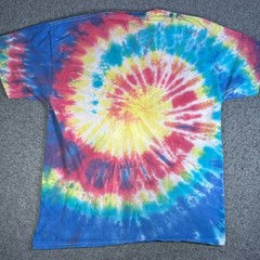 Tee Luv Mens Chillin Smiley Face Sun Tie Dye Graphic T-Shirt XL Multicolor