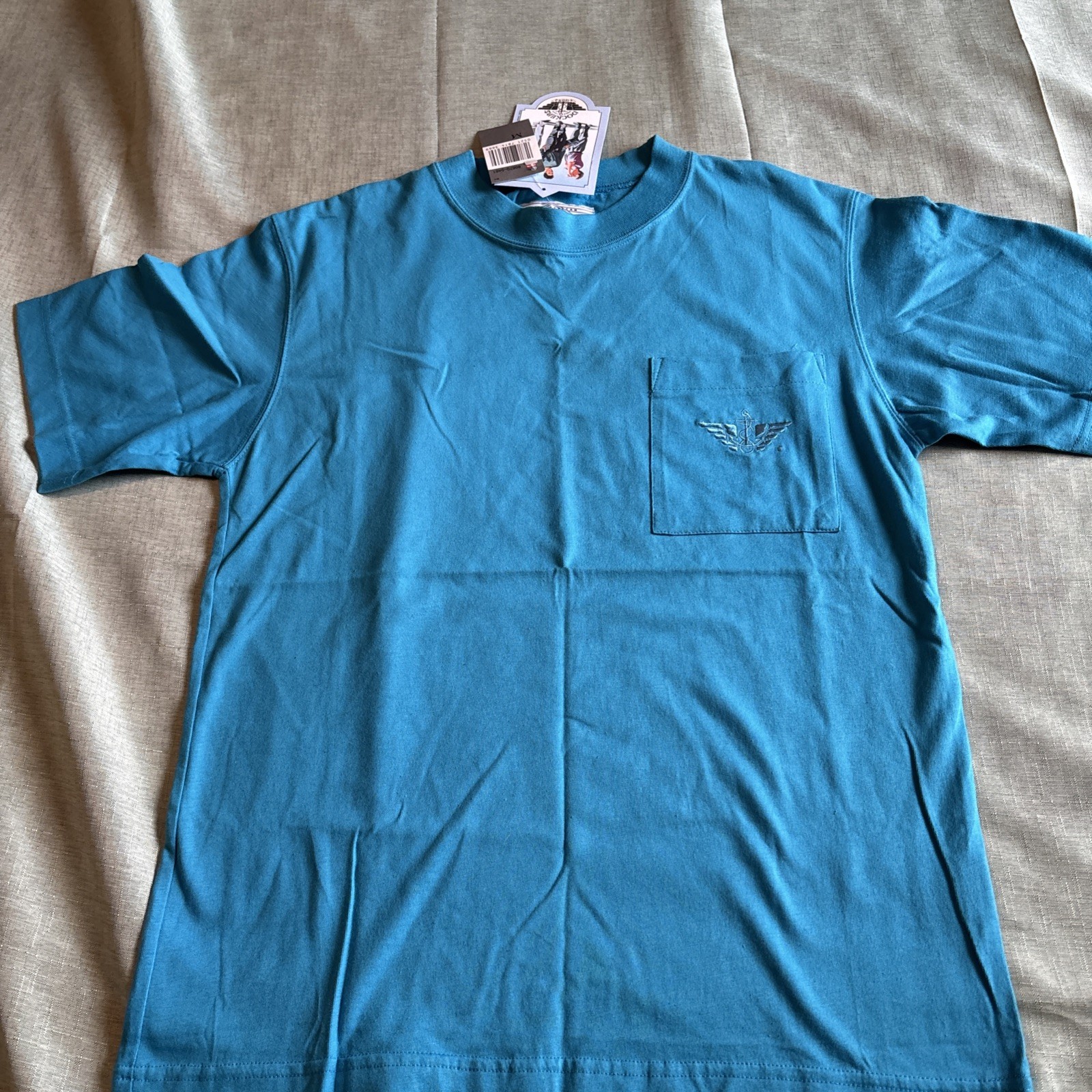 Vintage Dockers T Shirt Teal Made In USA Sz M (12-14) NWT See Description gallery