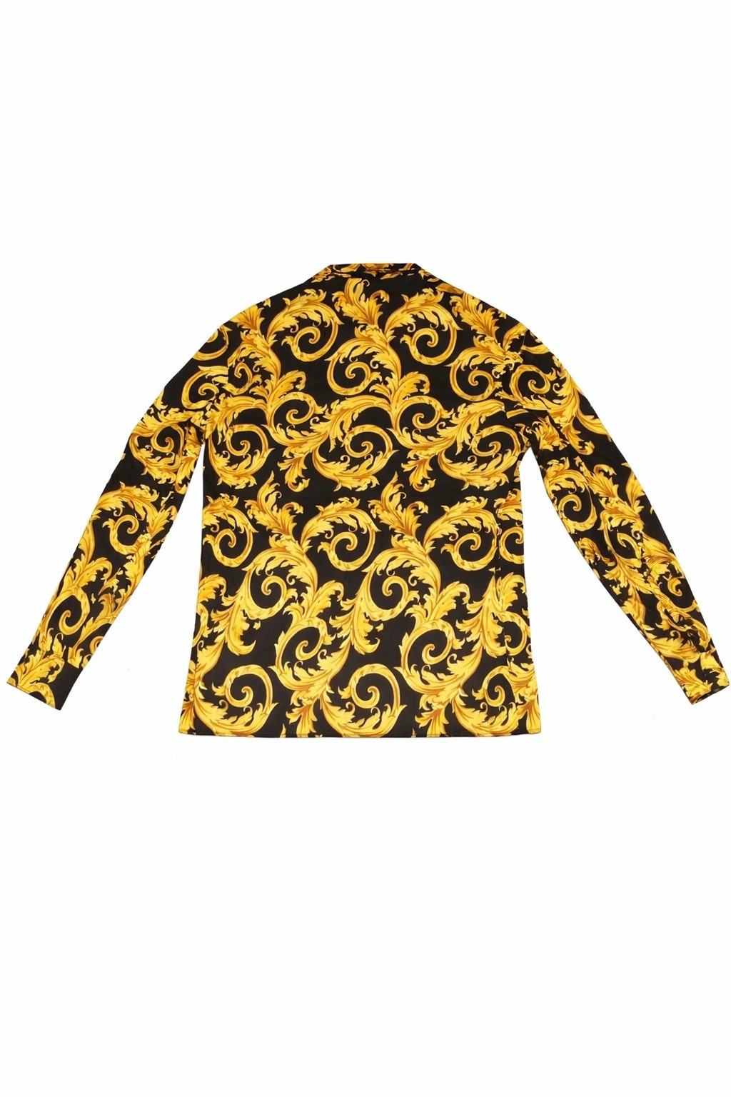 Versace Informal Shirt Twill Poly Baroque Black And Gold 46IT(S US) $1750 Retail gallery