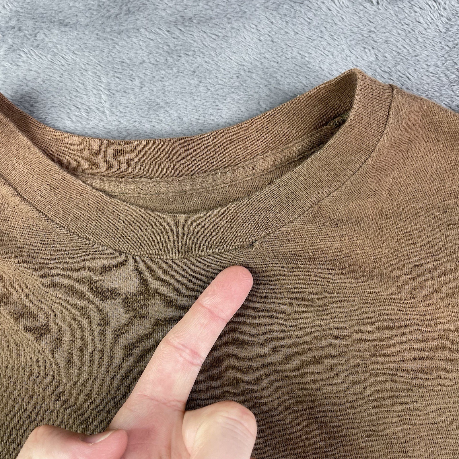 Vintage Paper Thin T Shirt Mens Small Brown 80s Military Thrash Destroyed Grunge gallery