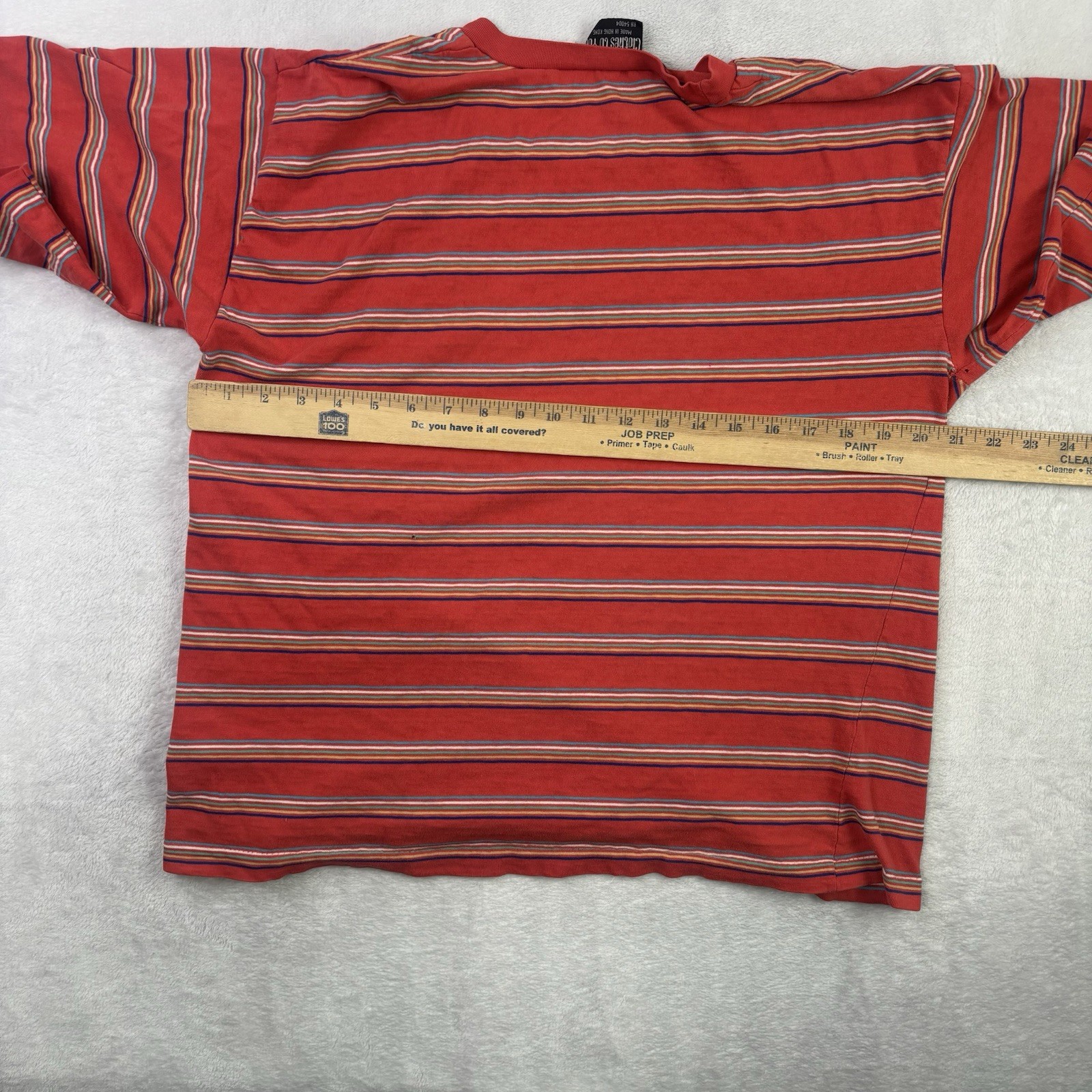 VTG 60s Clothes To You Red Striped Short Sleeve Single Stitch Shirt OSFA gallery