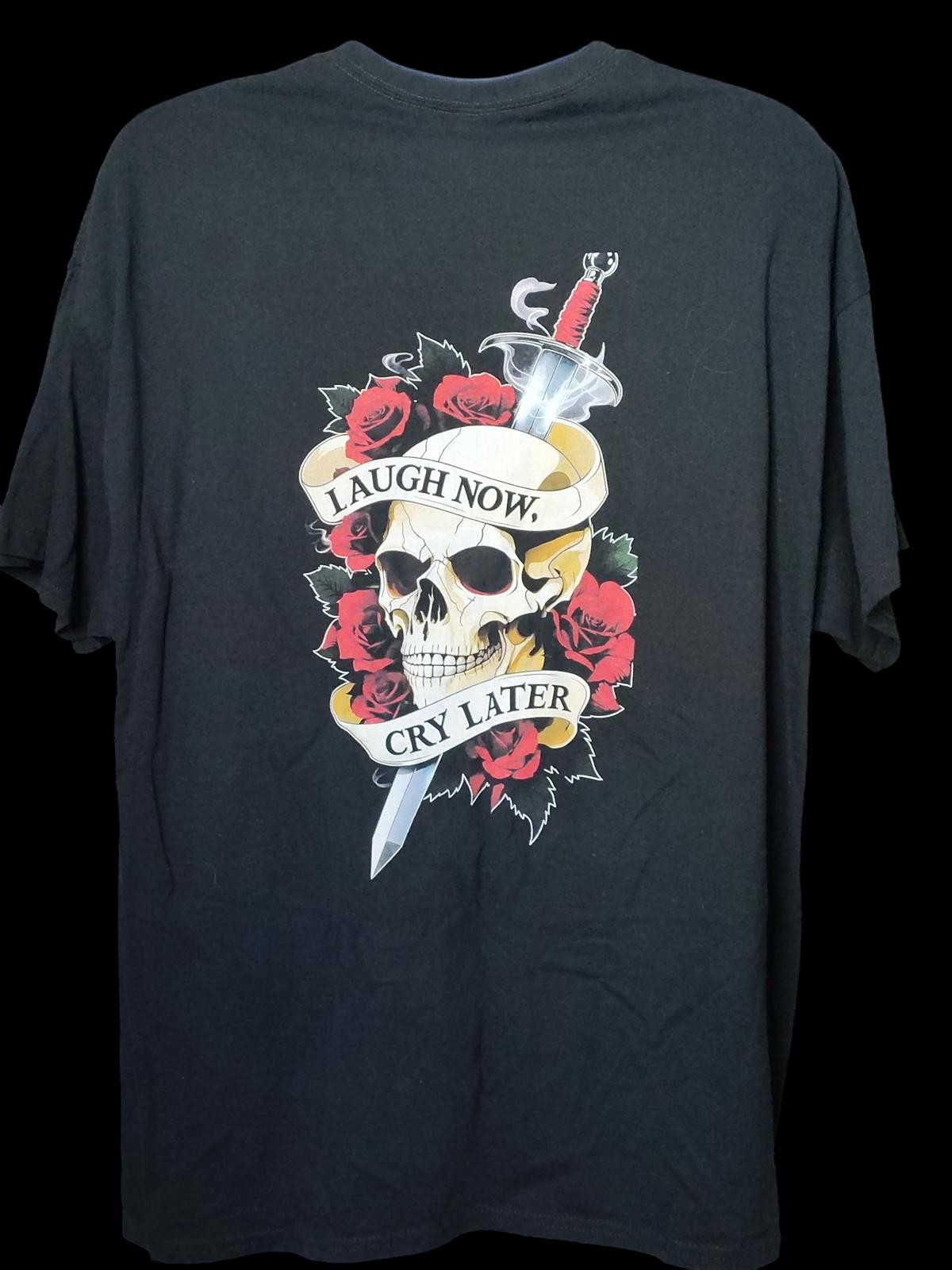 Men's Graphic Printed Black T-Shirt Skeleton Design gallery