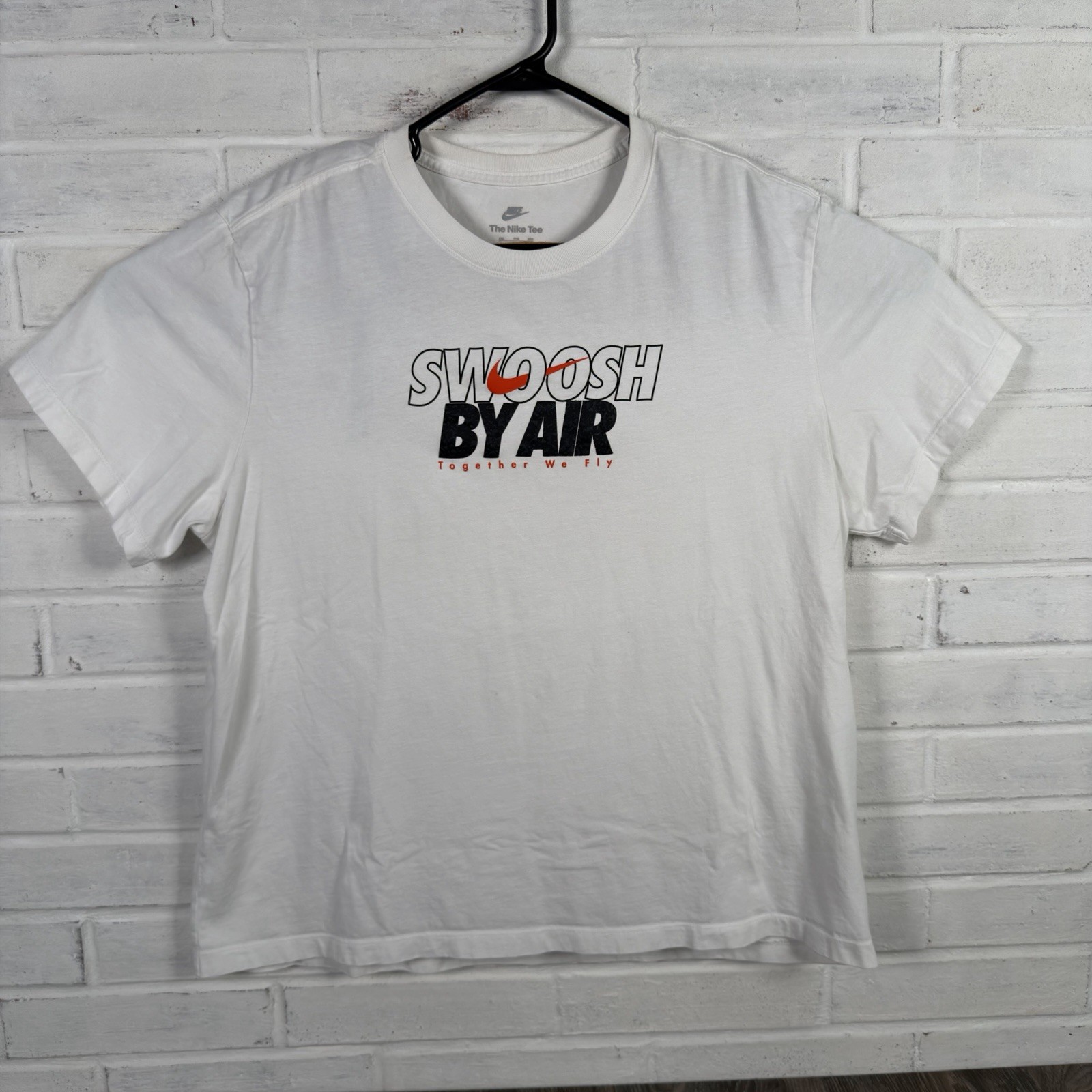 Nike Sportswear Swoosh By Air T Shirt Men's Size 2XL White NSW Tee Graphic Print gallery