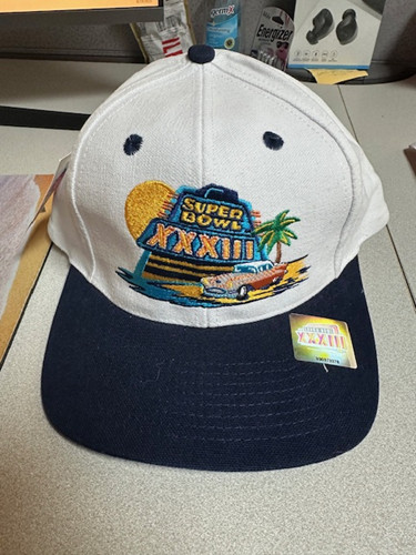 Superbowl XXXIII White/Blue Colored Trucker Hat One Size Fits All