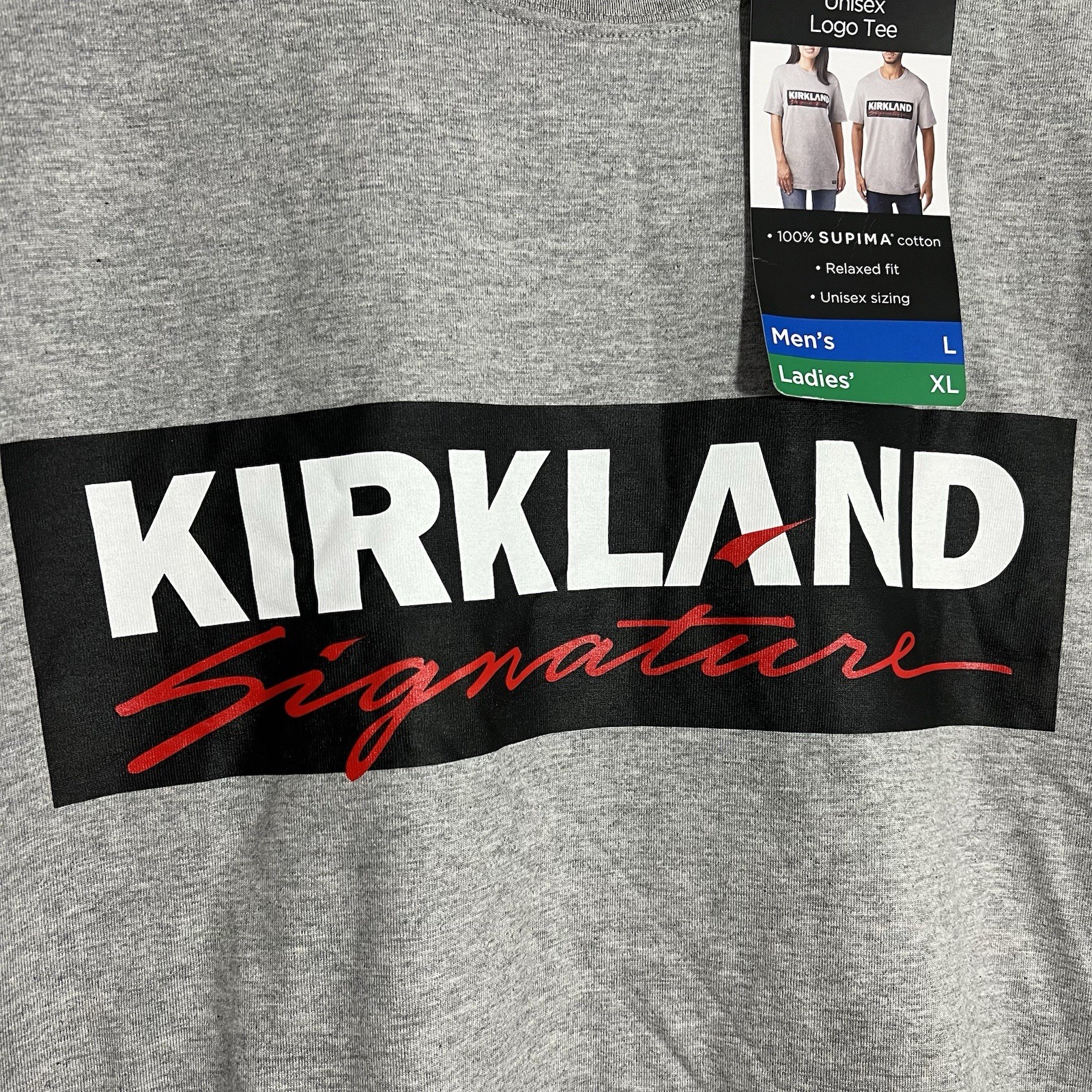 NEW Costco Kirkland Signature Gray Black White Short Sleeve T-Shirt Mens Large gallery