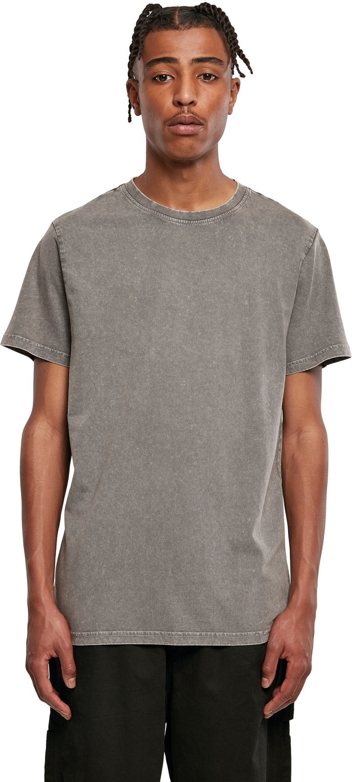 Acid Washed Round Neck Tee| Men's Urban style Crew Neck Relaxed Fit T-shirt gallery