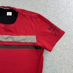 Marithe Francois Girbaud Shirt Mens Medium Red Stripe Graphic Short Sleeve
