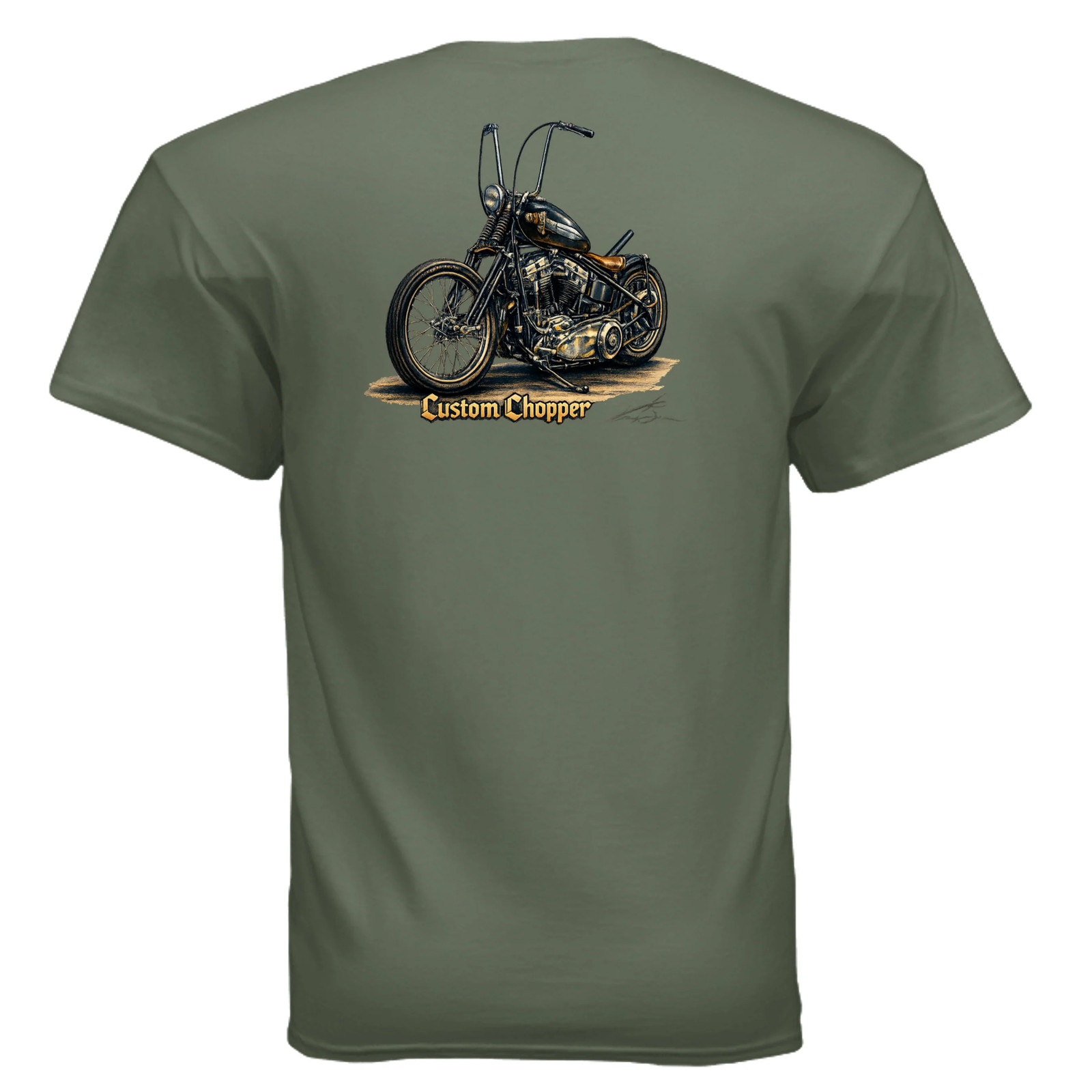 Custom Chopper 3 Vintage Motorcycle Art T-Shirt An Old Man's Art gallery