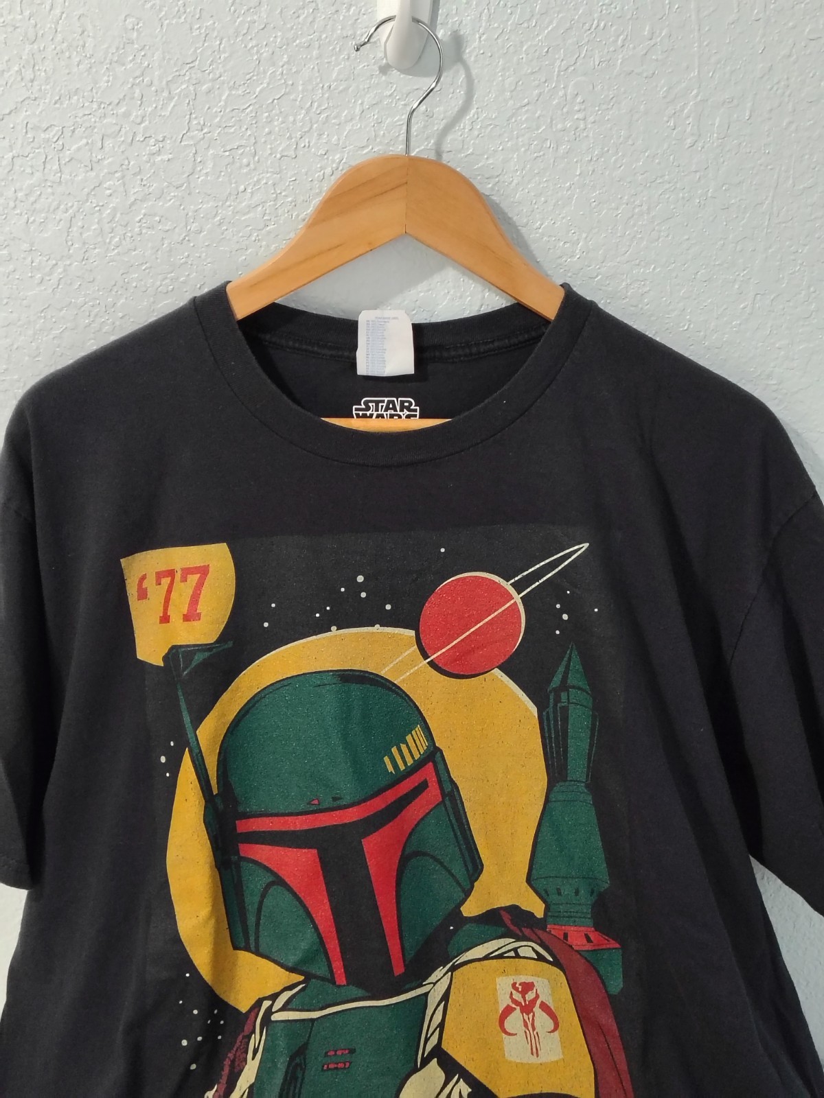 Star Wars Boba Fett T-shirt Black Retro '77 Bounty Hunter Tee 2xlarge: B120 gallery