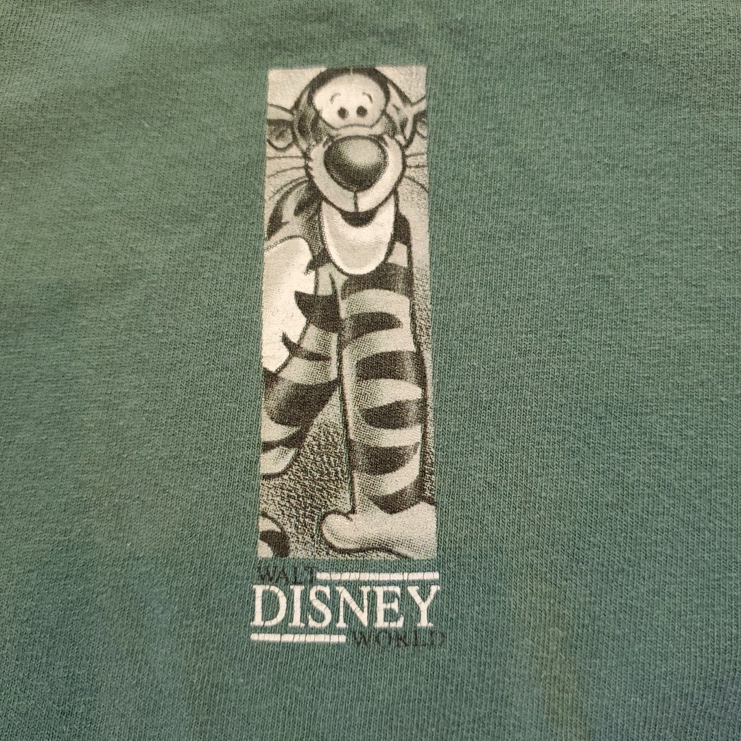 VTG Disney World Mens Medium Faded Green Tigger T-Shirt Double Sided 100% Cotton gallery