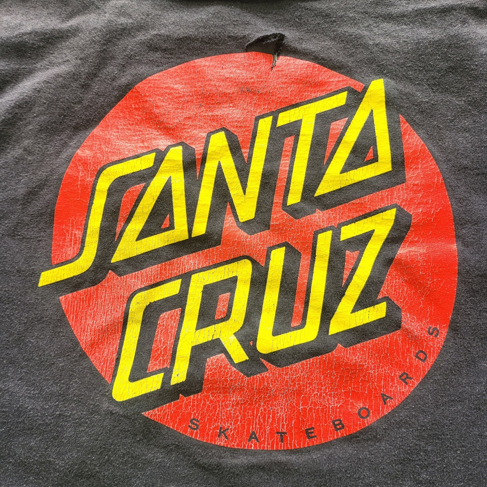 Santa Cruz Skateboards T-Shirt Mens Small Black Short Sleeve Pullover Logo Flaws gallery
