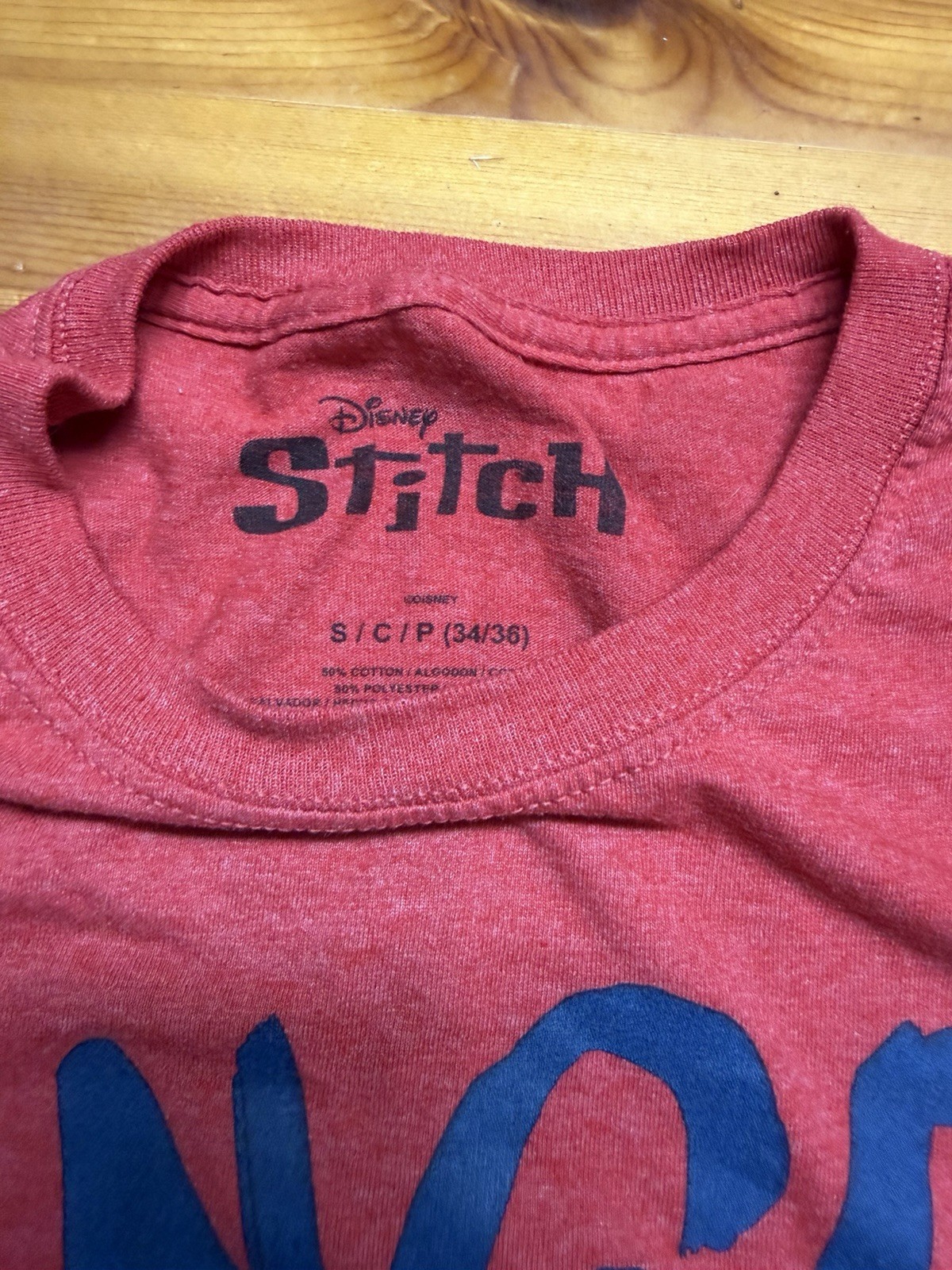Disney Stitch Red T Shirt Hangry Cotton Poly Blend Tagless Adult Size Small EUC gallery