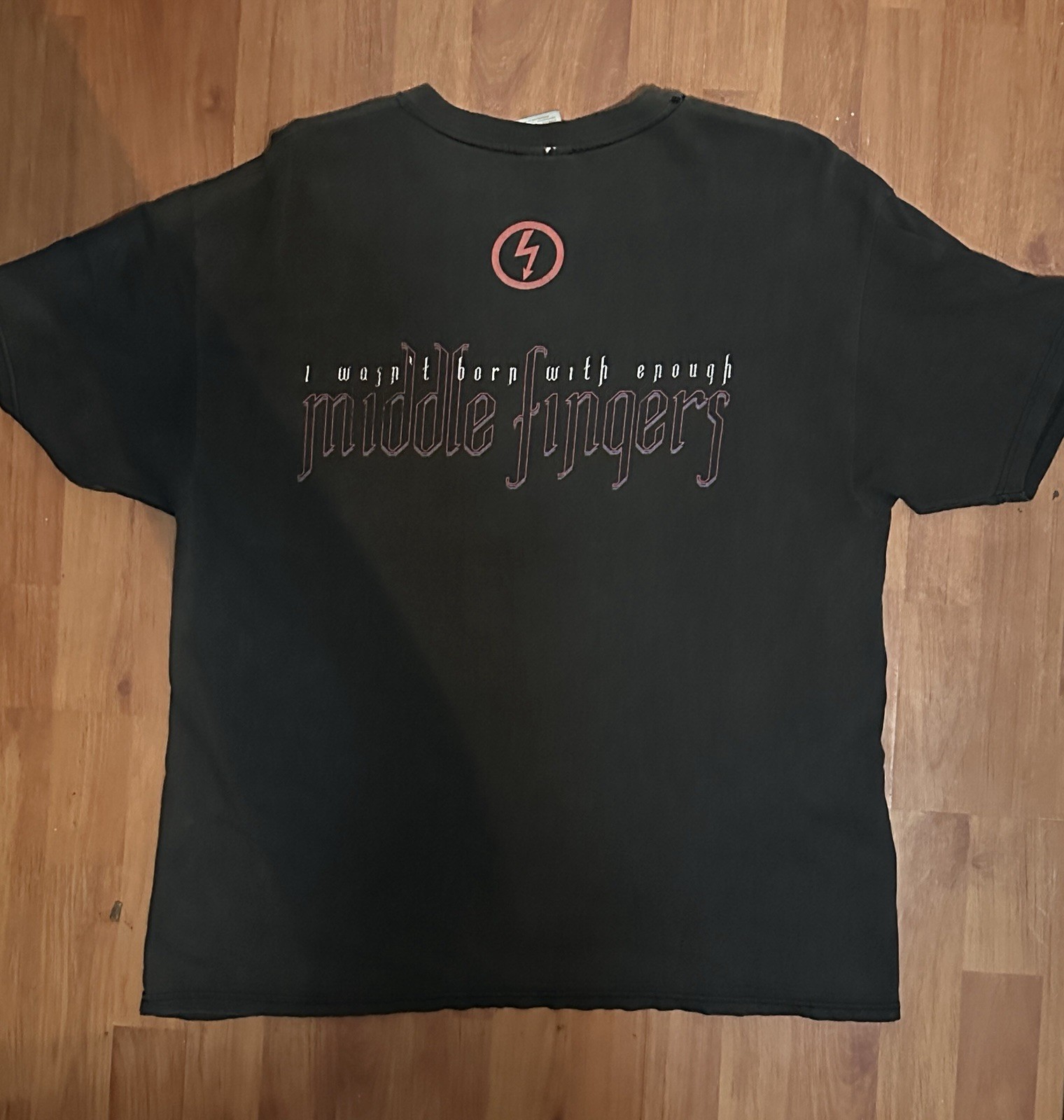 90s Winterland Marilyn Manson Middle Finger Black Graphic Tee Men's XL gallery