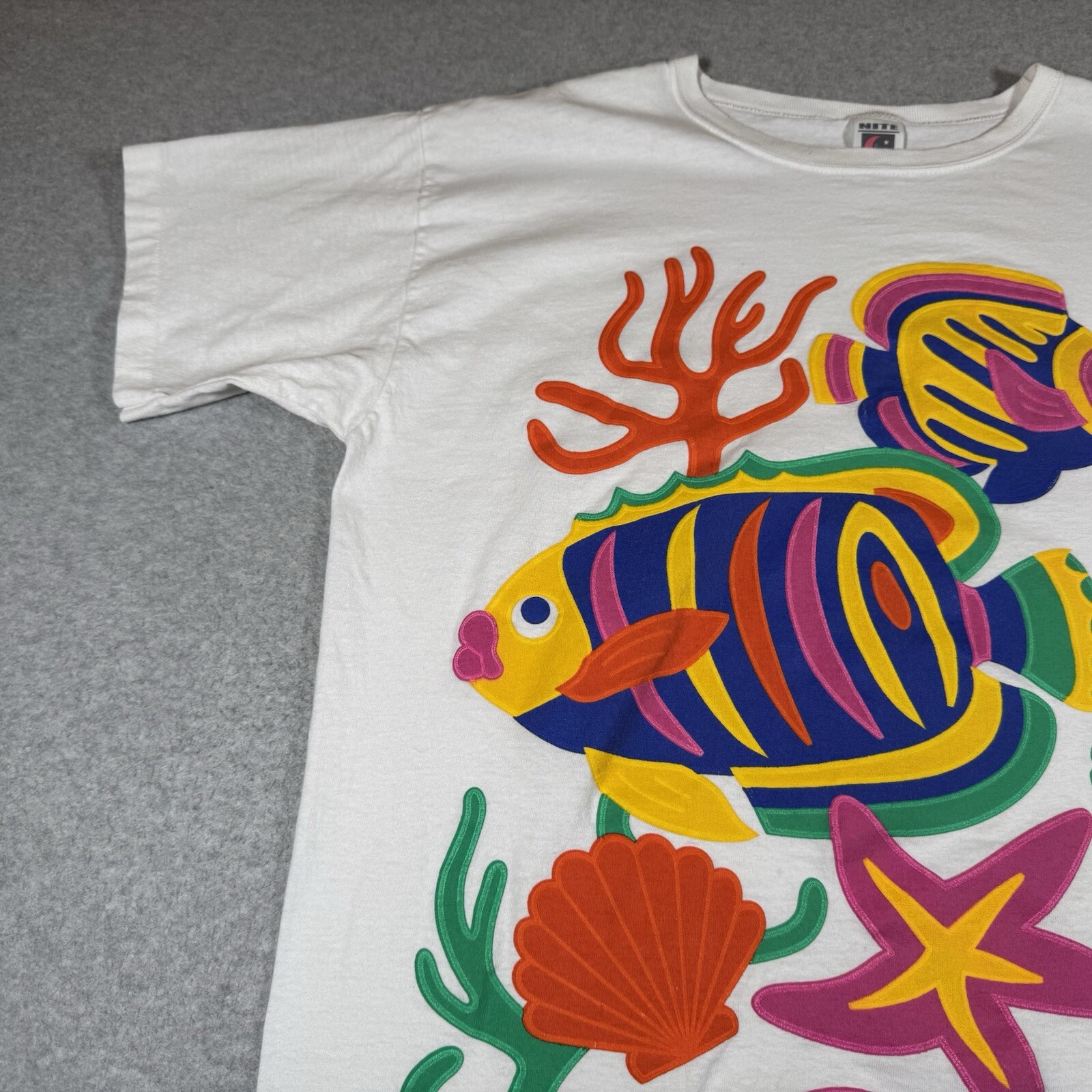 Vintage Nite Shirt Adult One Size fits All Made in USA Fish Tropical Casual gallery