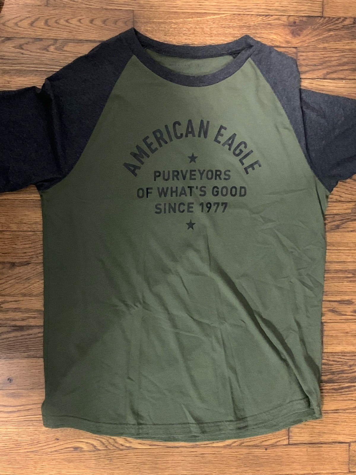 Men’s 2 Tone Olive And Gray American Eagle Short Sleeve t-shirt gallery