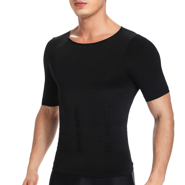 Men Slimming Body Shaper Posture Corrector Vest Abdomen Compression Shirt Top gallery