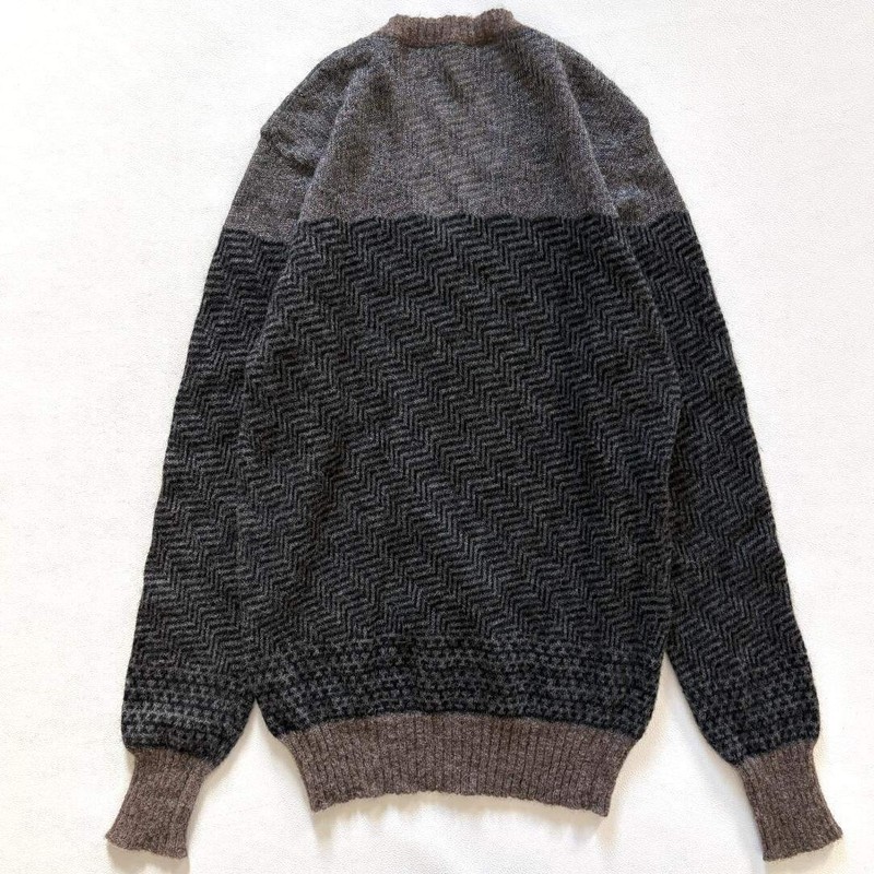 Diesel Alpaca Wool Blend Pattern Sweater Brown Gray Size M Japan gallery