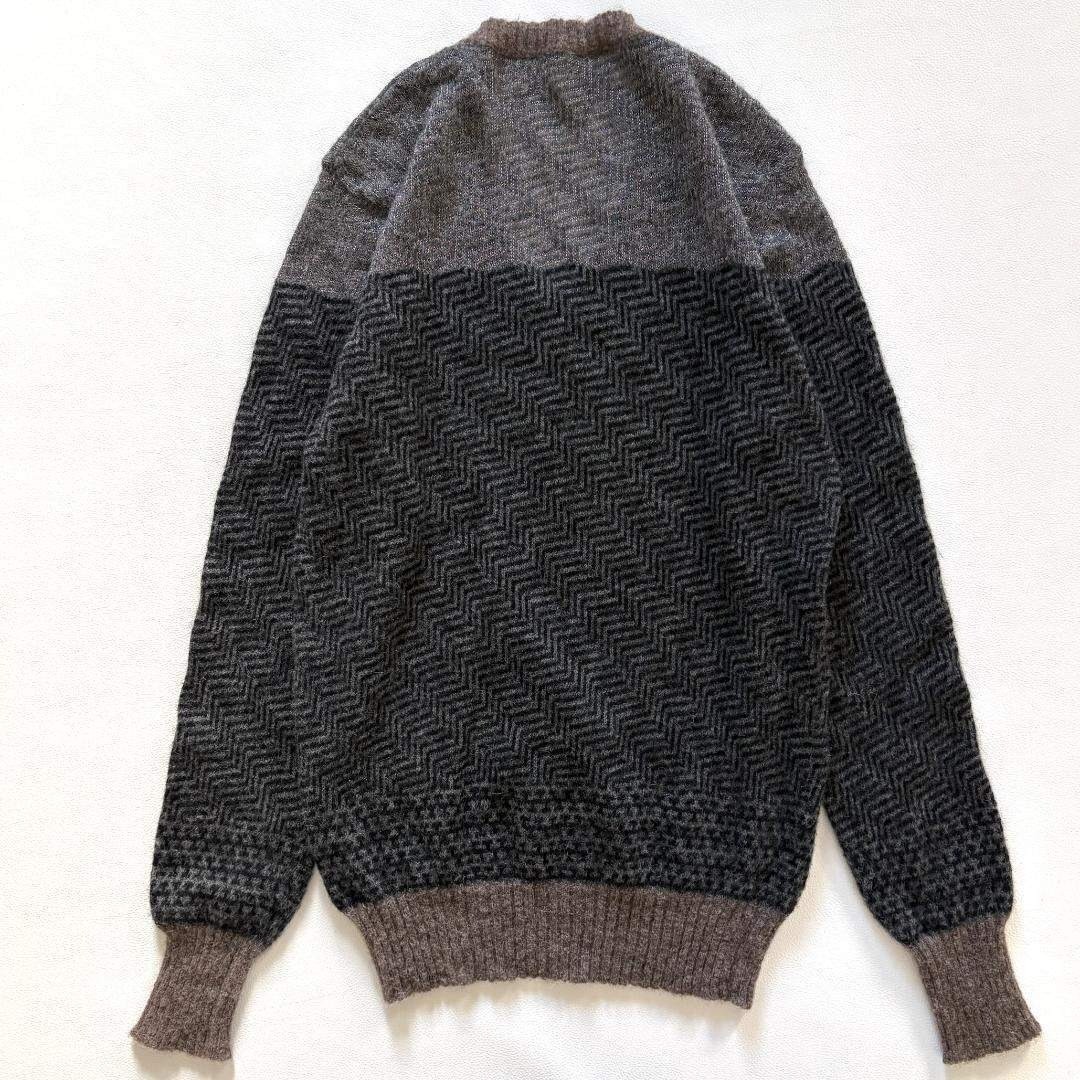 Diesel Alpaca Wool Blend Pattern Sweater Brown Gray Size M Japan gallery
