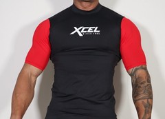 MEN’S BLACK/RED COMPRESSION SHIRT SIZE LG.