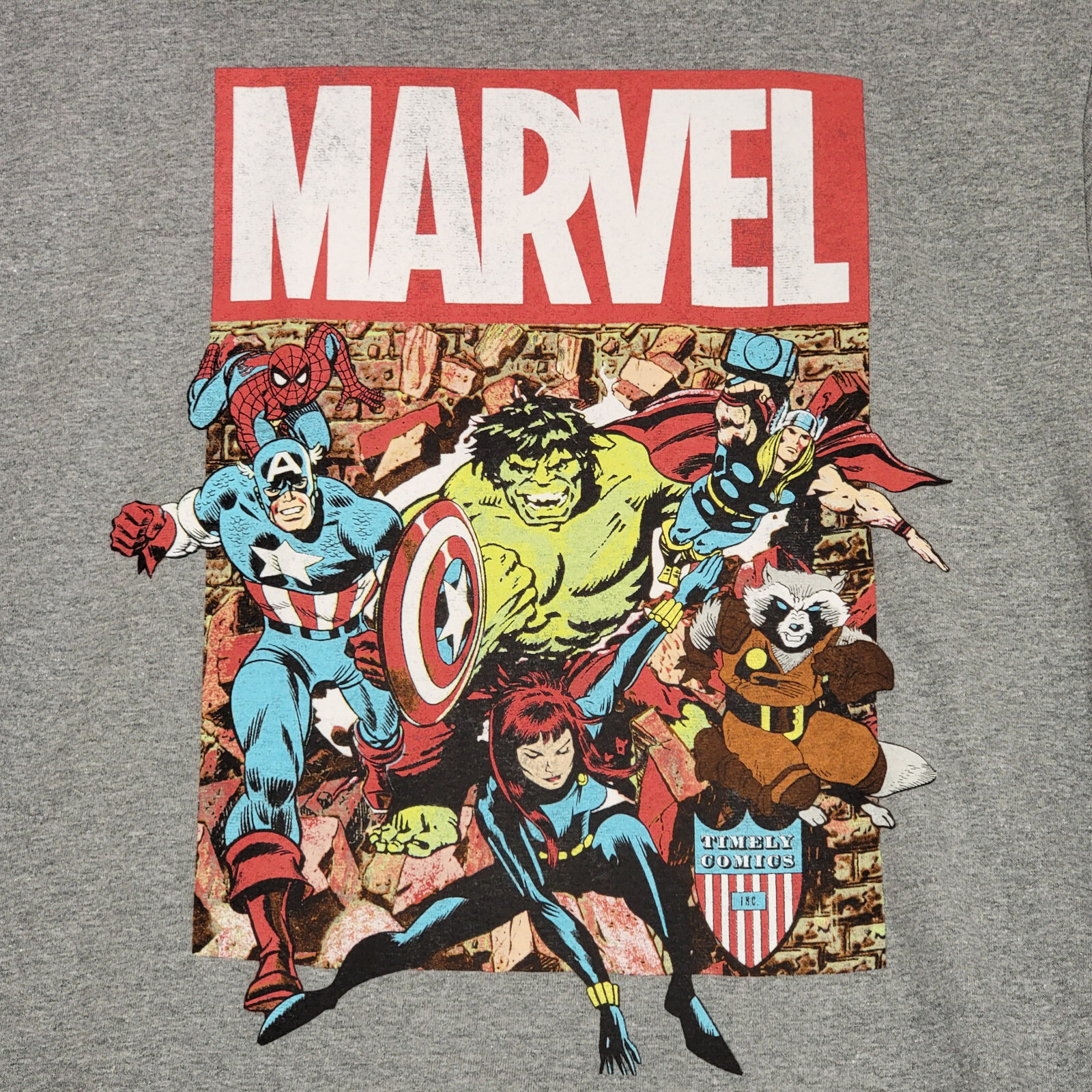 MARVEL COMICS Shirt Mens Large Gray Golden Age Avengers HULK CPT AMERICA NWT gallery
