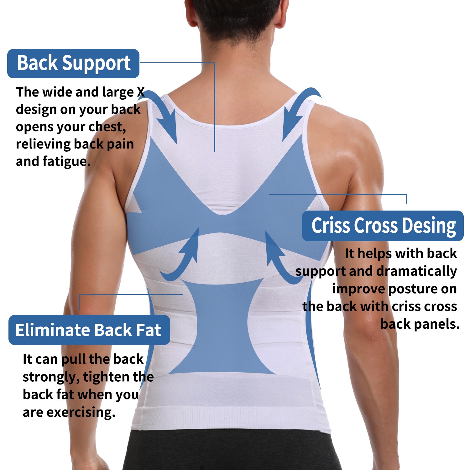Gynecomastia Moobs Compression Vest Shirts Men Tank Top Slimming Body Shaper US gallery