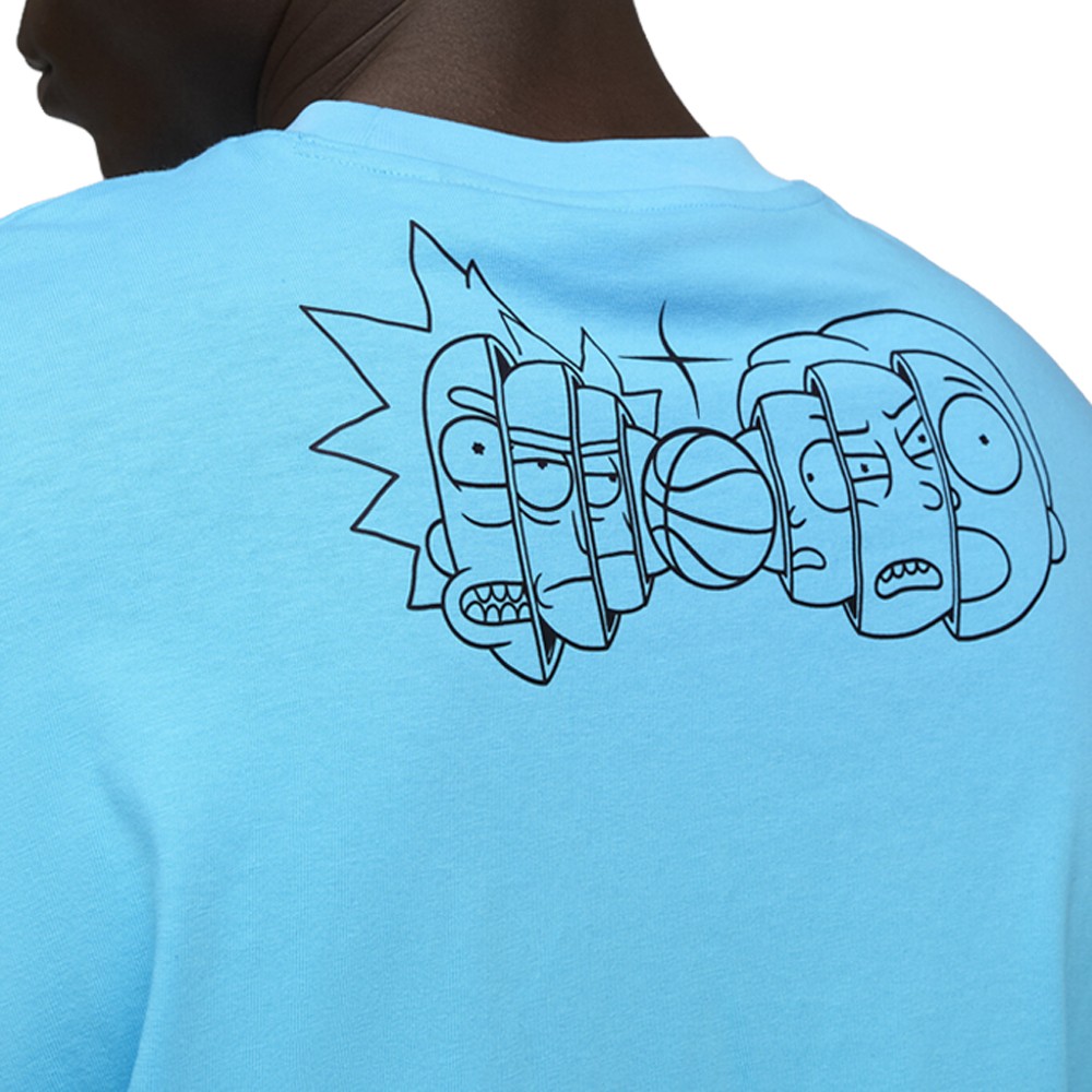 PUMA Hoops X Rick And Morty Crew Neck Long Sleeve T-Shirt Mens Blue Casual Tops gallery