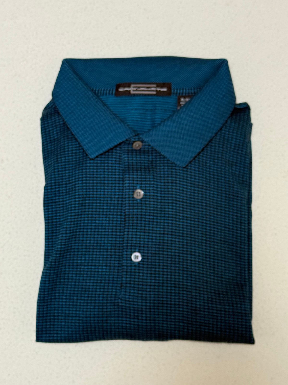 NWOT Carnoustie Men's Long Sleeves w/ Collar Shirt w/ Check Pattern-Teal Blue-XL gallery