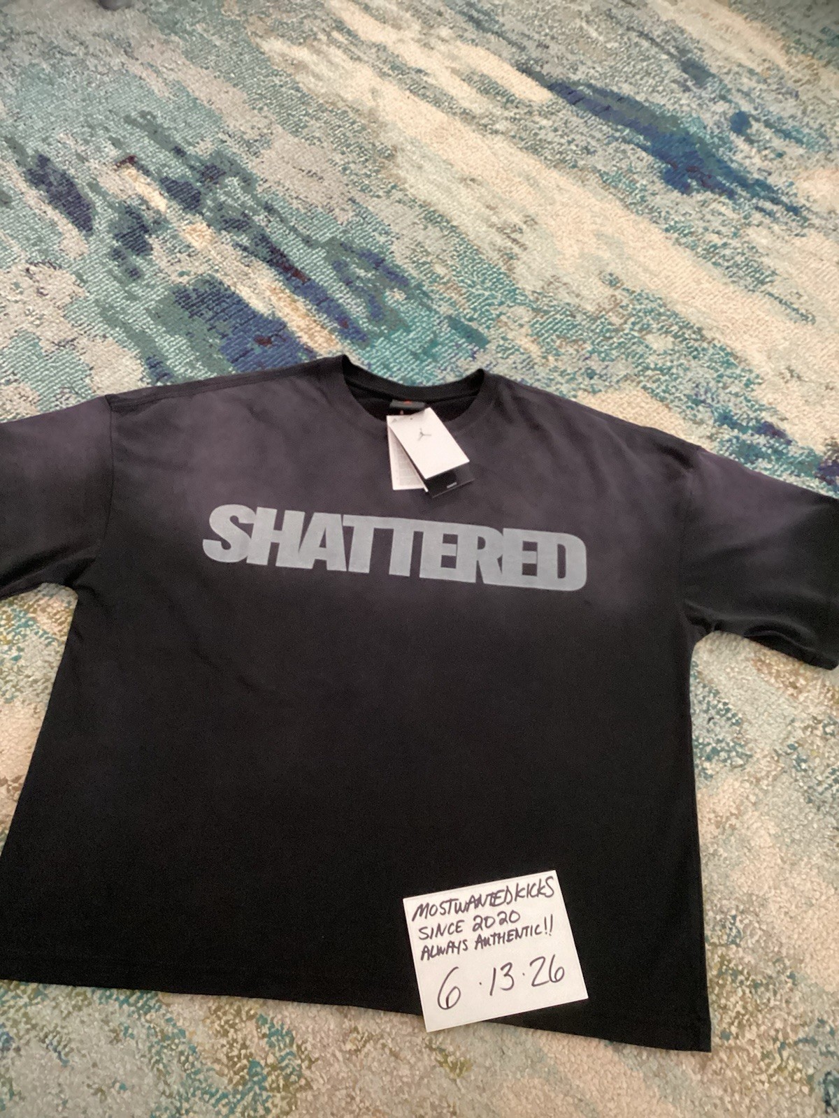 NWT Nike Air Jordan Shattered Backboard Black Loose Fit T-Shirt Men’s Sz L gallery