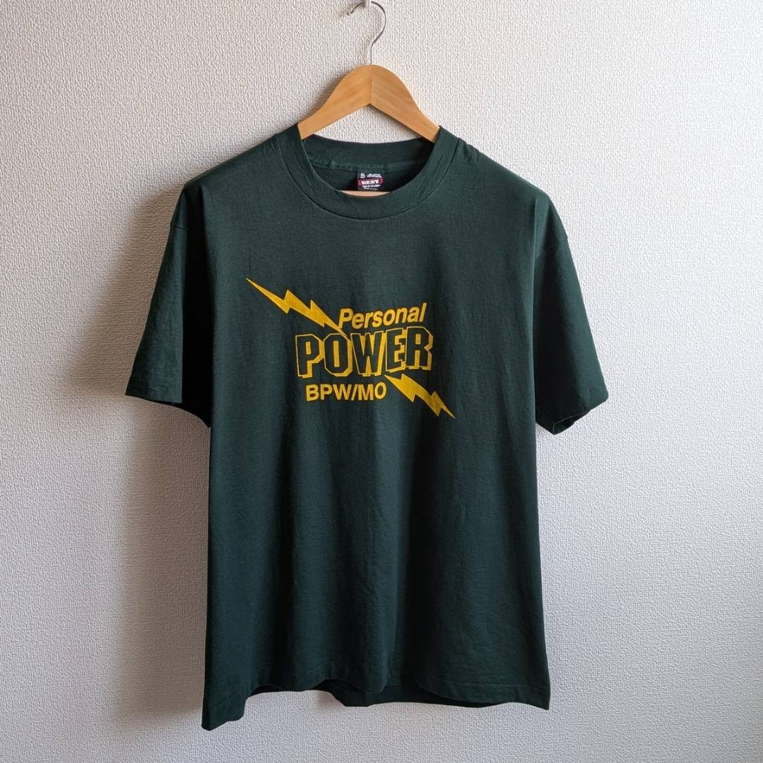 90s Vintage FRUIT OF THE LOOM T-Shirt XL Personal Power Green USA Made Single St gallery