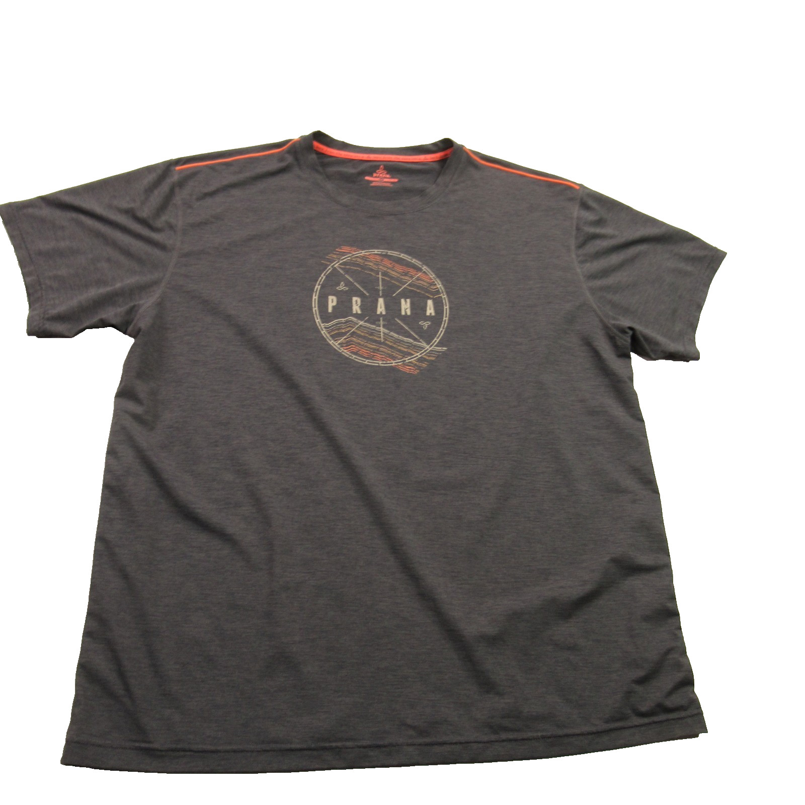 Prana Shirt Mens 2XL Short Sleeve Crew Neck Lightweight Gray Lightweight