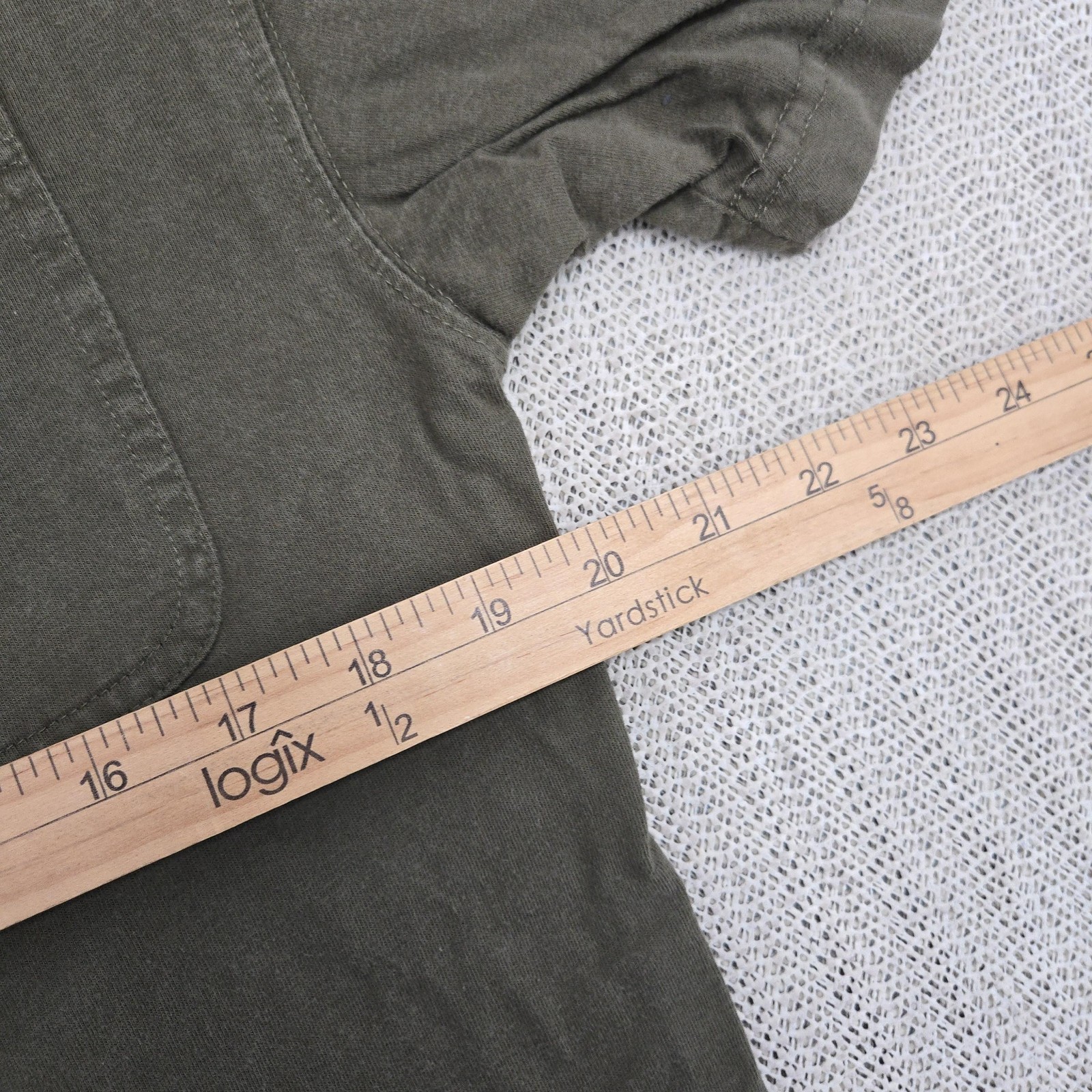 Red Head Henley Shirt Mens Medium Olive Green Short Sleeve Chest Pocket Tee gallery